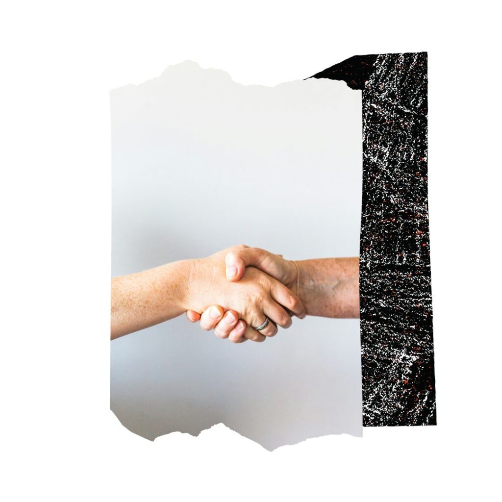 Primo piano di una stretta di mano