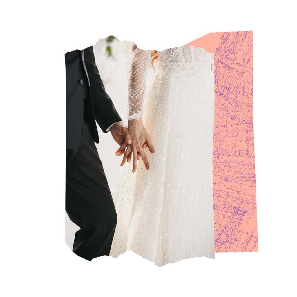 Due sposi si tengono per mano