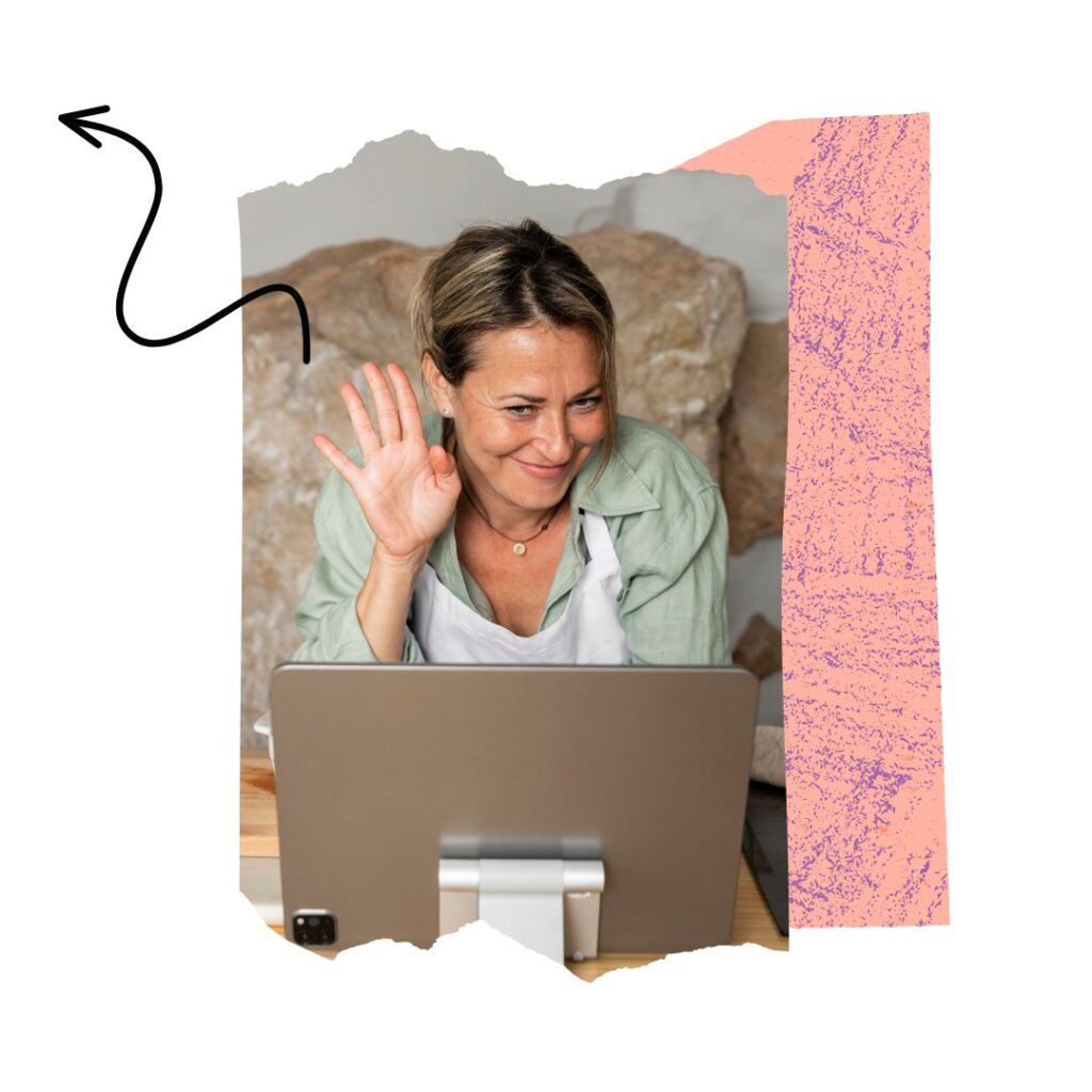 Ragazza saluta in videocall